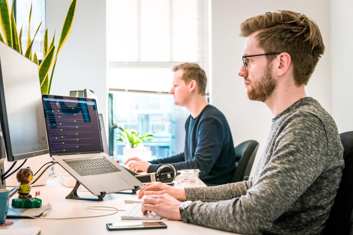 Modern office with software professionals